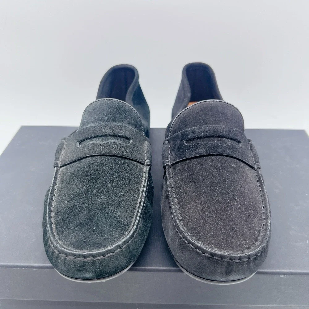Gucci Web Accent Penny Slip On Loafers Driver Shoe Black Suede Wms UK 6 US 9 - Picture 4 of 15